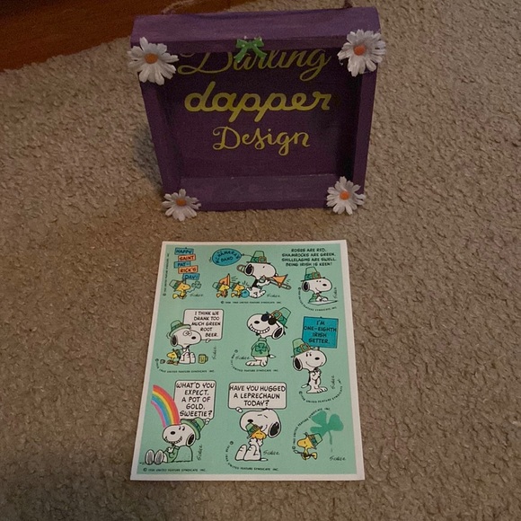 VNTG Peanuts Snoopy/Woodstock St.Patrick’s Day 9 sticker sheet- New - Picture 1 of 4